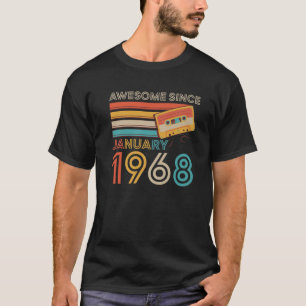 Retro Awesome Since January 1968 54Th Birthday Gif T-Shirt