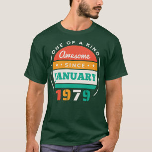 Retro Awesome Since January 1979 Birthday Vintage  T-Shirt