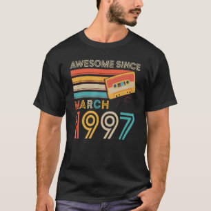 Retro Awesome Since March 1997 25th Birthday  T-Shirt