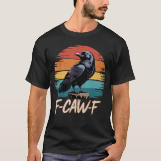 Retro awF Black Bird Crow Funny Crow Bird Cawing G T-Shirt