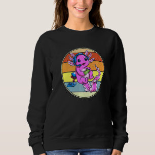 Retro Axolotl Gaming Gamesolotl Mexicanum Gamer Bo Sweatshirt