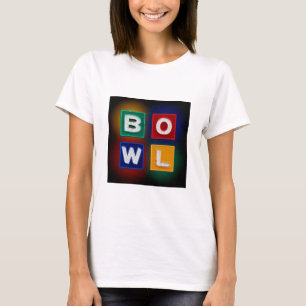 Retro B O W L Neon Sign, Bowling, T-Shirt