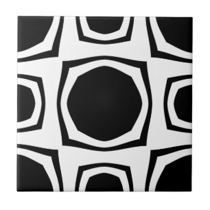 Retro B&W Ceramic Tile