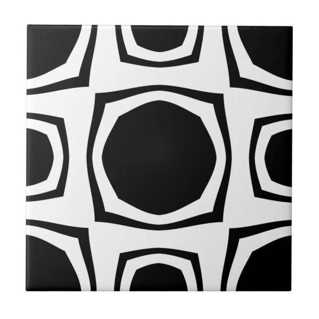 Retro B&W Ceramic Tile (Front)