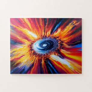 Retro baby blast in outer space inside Milky Way Jigsaw Puzzle