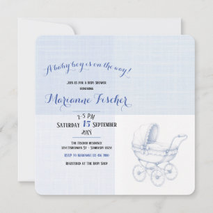 Retro Baby boy Shower Invitation