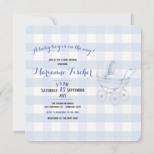 Retro Baby boy Shower Invitation