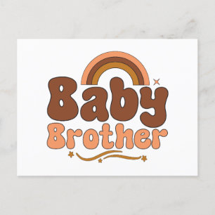 Retro Baby Brother Rainbow Postcard