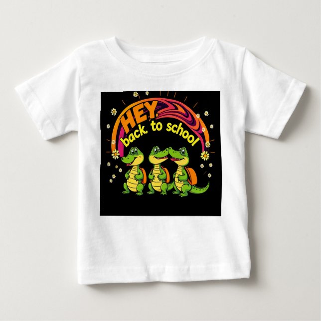 Retro Baby Crocodiles Back to School T-Shirt | Hey (Front)