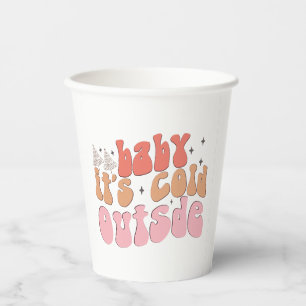 Retro Baby It's Cold Outside Baby Shower Paper Cups