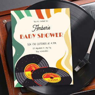 Retro baby shower invitation