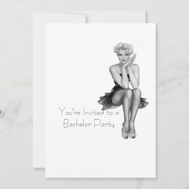 Retro Bachelor Party Invitation Template (Front)