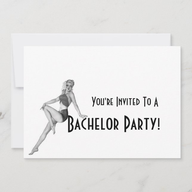 Retro Bachelor Party Invitations (Front)