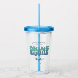 Retro Bachelorette Party Bride Squad Bridesmaid Acrylic Tumbler