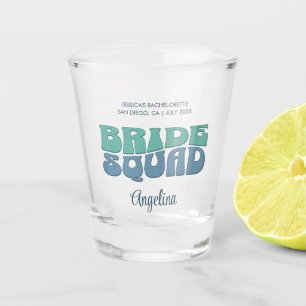 Retro Bachelorette Party Bride Squad Bridesmaid Shot Glass