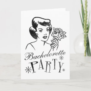 Retro Bachelorette Party Card