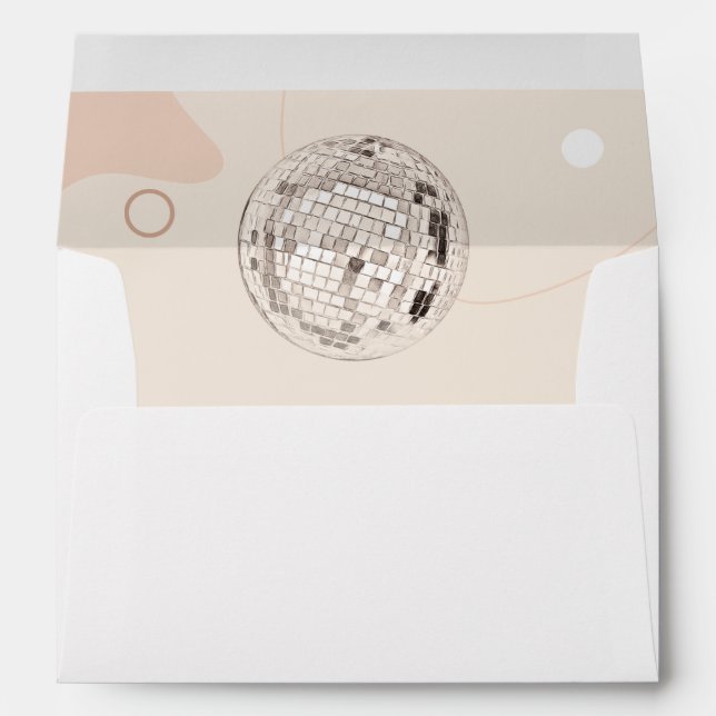 Retro Bachelorette Party Last Disco Invitation Envelope (Back (Bottom))