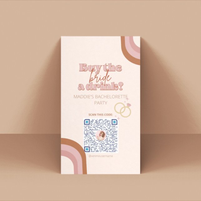 Retro Bachelorette Party Venmo QR Card (Creator Uploaded)