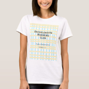 RETRO BACHELORETTE WEEKEND CLUB BLUE YELLOW DATE T-Shirt