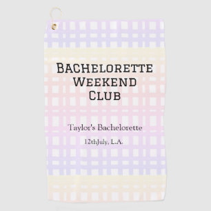 RETRO BACHELORETTE WEEKEND CLUB PINK ORANGE DATE GOLF TOWEL