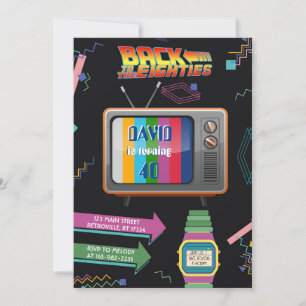 Retro Back to 80s Birthday Invitation