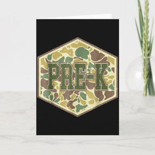Retro Back To School Boys Old Camo Pre-k  Card
