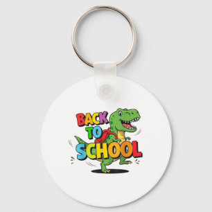 Retro Back To School Funny Colorful Dinosaur Carto Key Ring