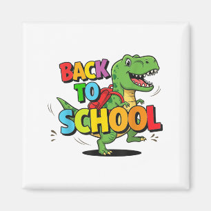 Retro Back To School Funny Colorful Dinosaur Carto Magnet