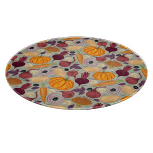 Retro background from fresh vegetables cutting board