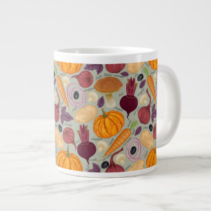 Retro background from fresh vegetables large coffee mug