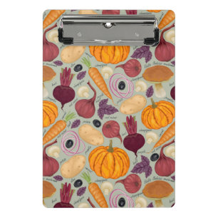 Retro background from fresh vegetables mini clipboard