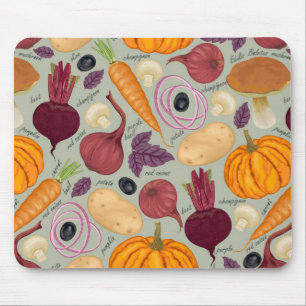 Retro background from fresh vegetables mouse pad