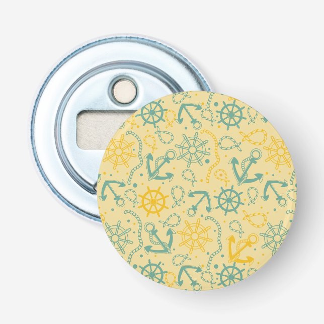 Retro background with anchor, ropes bottle opener (Front)