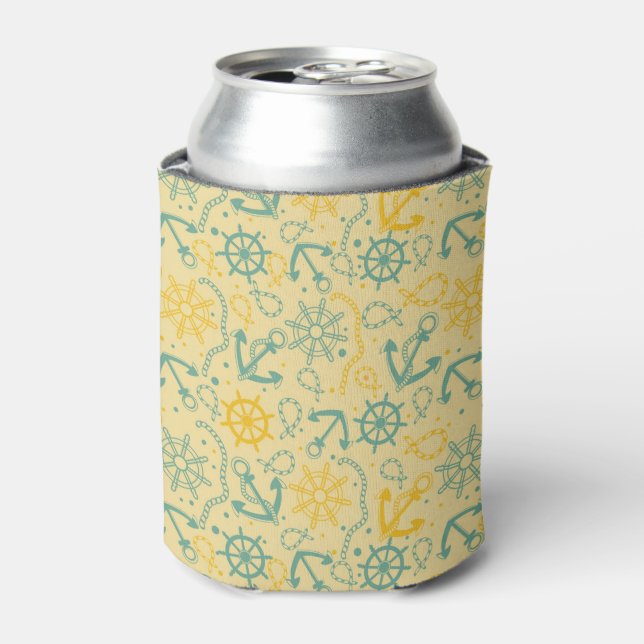 Retro background with anchor, ropes can cooler (Can Front)
