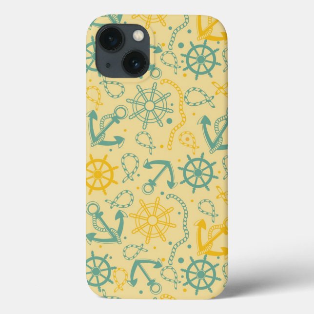 Retro background with anchor, ropes Case-Mate iPhone case (Back)
