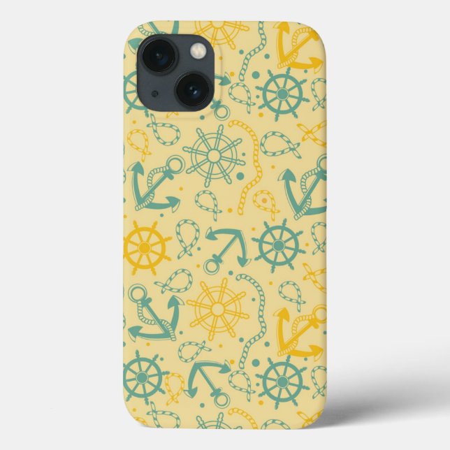 Retro background with anchor, ropes Case-Mate iPhone case (Back)