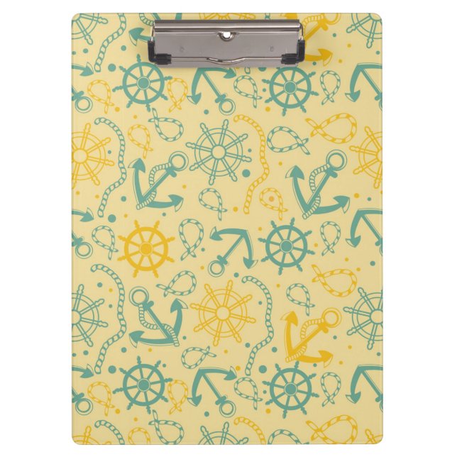 Retro background with anchor, ropes clipboard (Front)