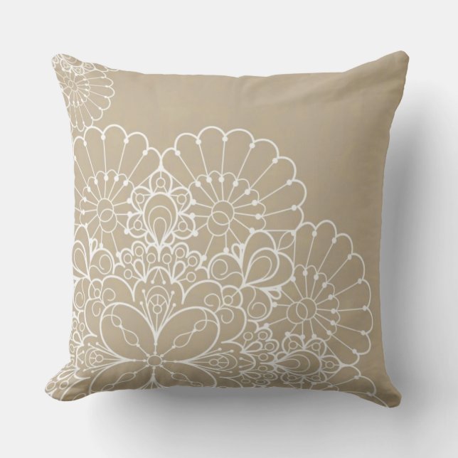 Retro background with lace ornament cushion (Front)