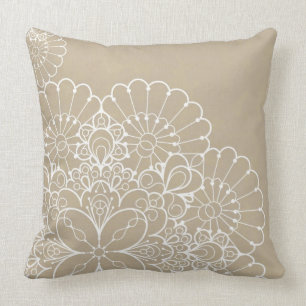Retro background with lace ornament cushion