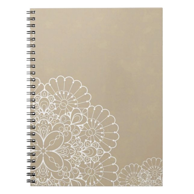 Retro background with lace ornament notebook (Front)