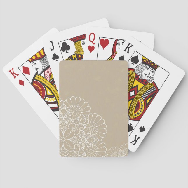 Retro background with lace ornament playing cards (Back)