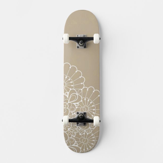Retro background with lace ornament skateboard (Front)