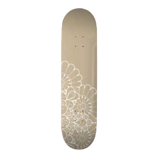 Retro background with lace ornament skateboard