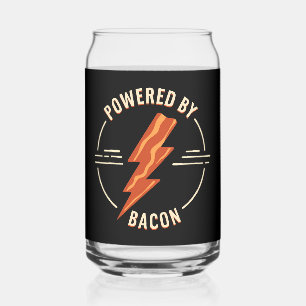 Retro Bacon Lover Funny Food Design with Lightning Can Glass