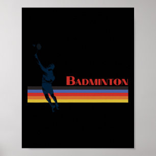 Retro Badminton 70s And 80s Party  Poster