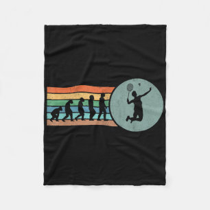 Retro Badminton Evolution Shuttle Vintage Badminto Fleece Blanket