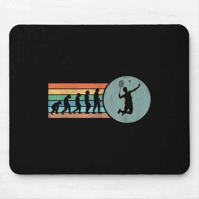 Retro Badminton Evolution Shuttle Vintage Badminto Mouse Pad (Front)