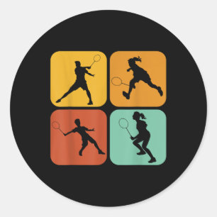 Retro Badminton I Racket I Shuttle I Badminton Classic Round Sticker