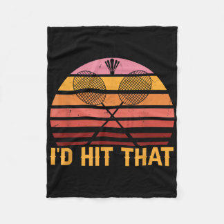 Retro Badminton Id Hit That  Fleece Blanket