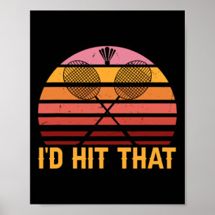 Retro Badminton Id Hit That Poster
